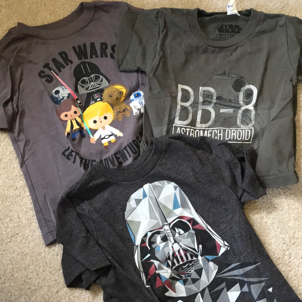 Three Star Wars tshirts